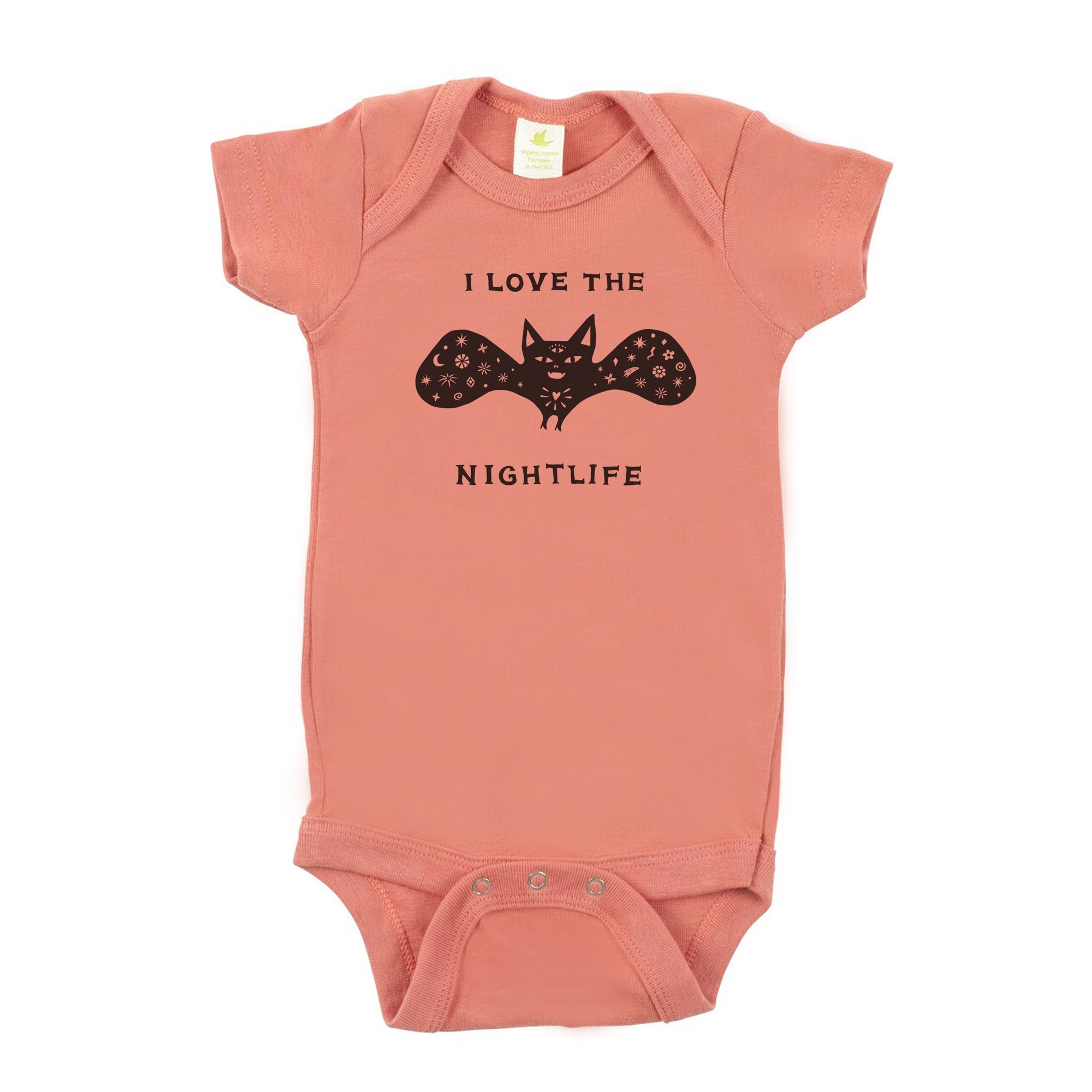 Disco Bat Onesie - Coral