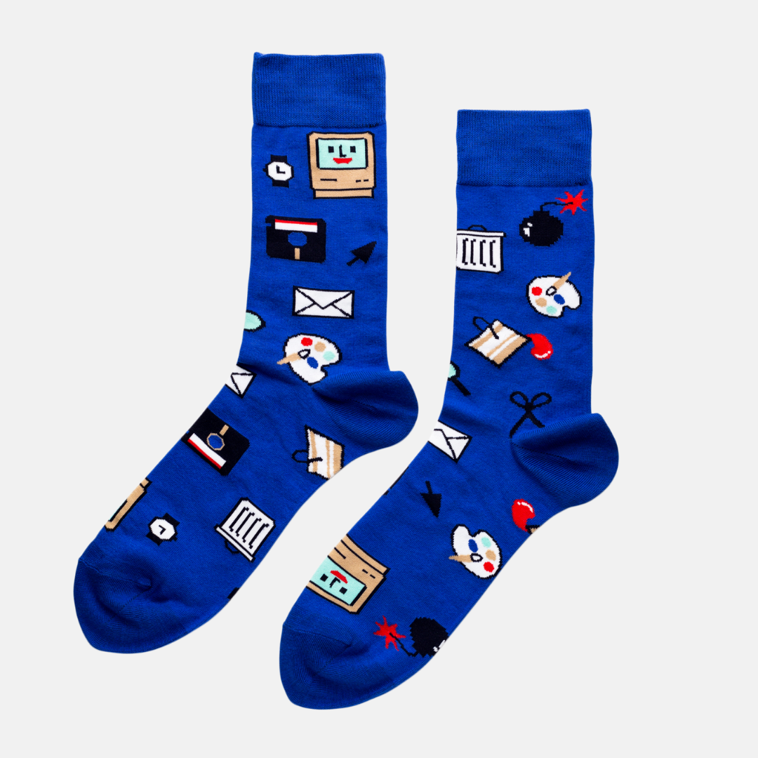 Computer Nerd Retro Socks - Large