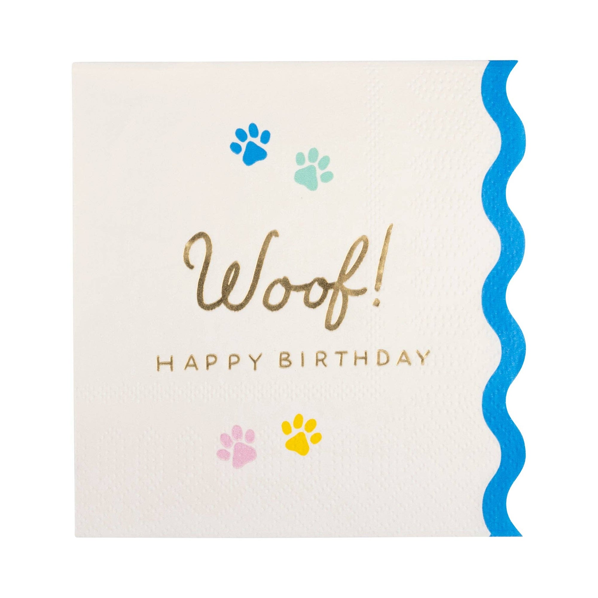 Dog Woof Paw Print Cocktail Napkins