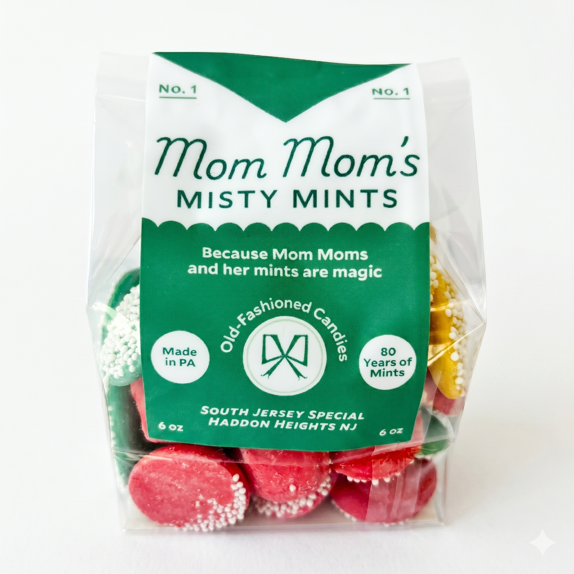 Mom Mom's Misty Mints old-fashioned candy bag, South Jersey Special, Haddon Heights NJ