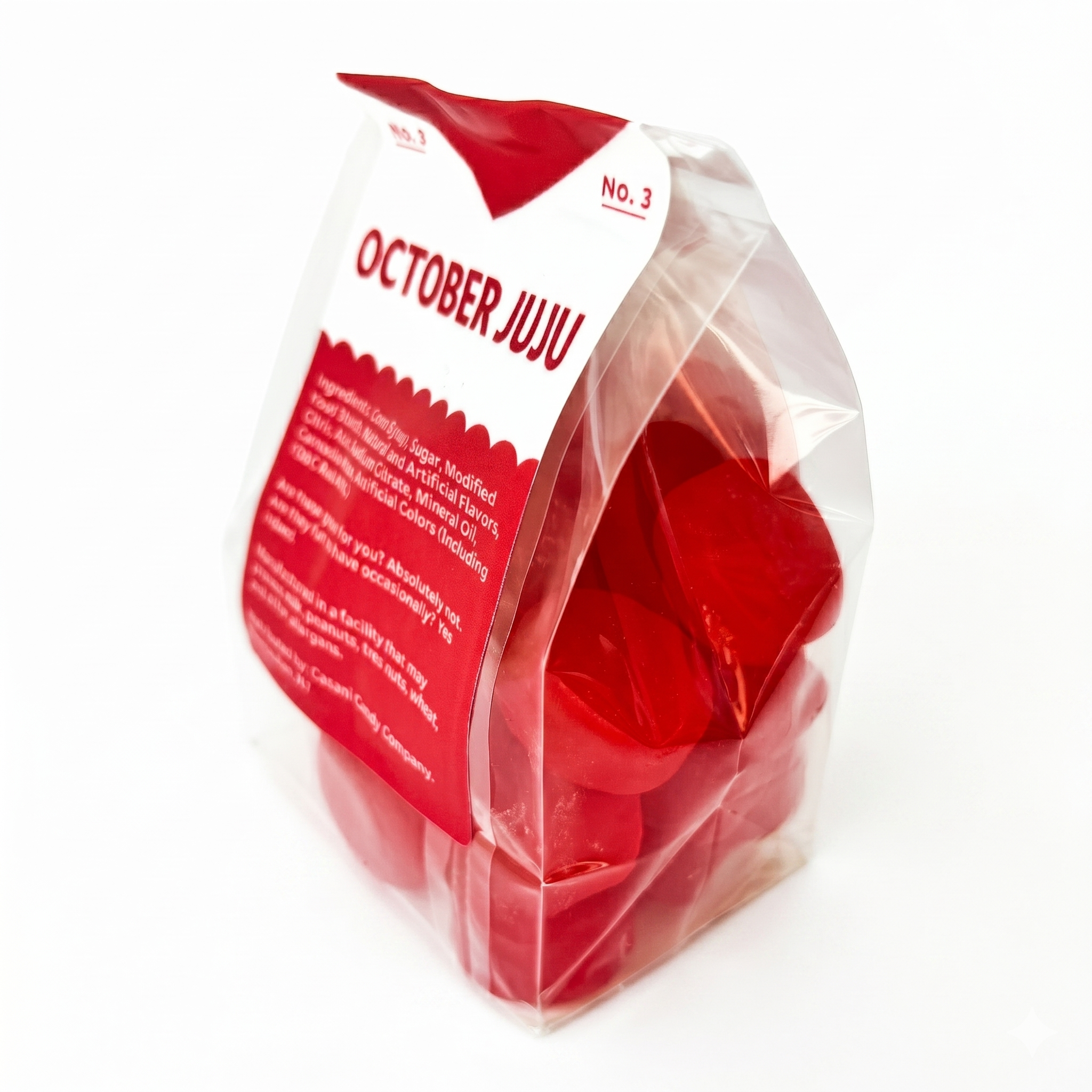 October Juju cherry jelly candy bag side view, South Jersey Special